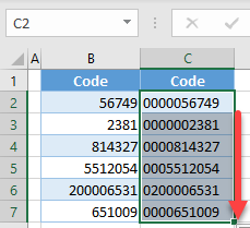 pad numbers text function 2