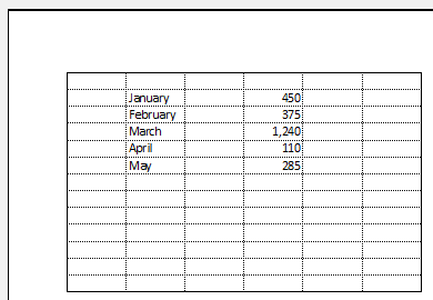 print gridlines blank and populated cells