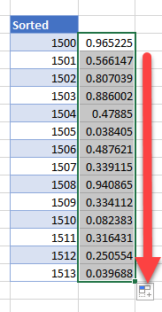 randomize range copied down