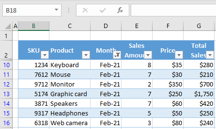 remove filters excel initial data