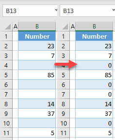 How to Replace Blank Cells With 0 (Zero) in Excel & Google Sheets - Automate Excel