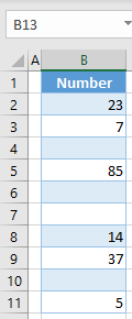 replace blank cells with 0 initial data