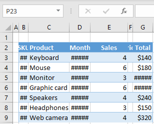 resize column width initial data