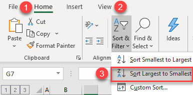 sort subtotals excel 1