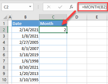 sort dates by months formula 1a