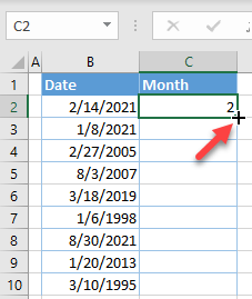 sort dates by months formula 2b