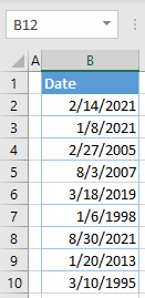 sort dates by months initial data 1a