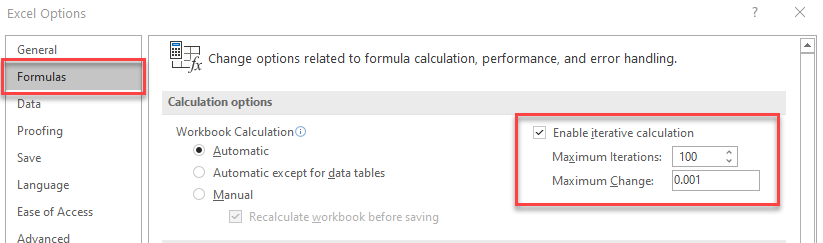 allow circular refs options