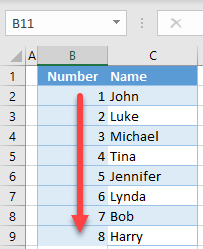 autofill numbers series excel 1
