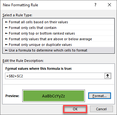 conditional formatting based on adjacent cell 4