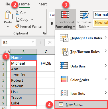 conditional formatting with checkbox 1