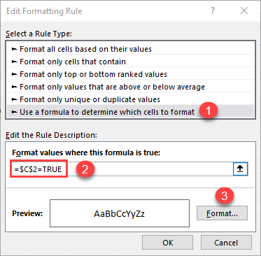 conditional formatting with checkbox 2