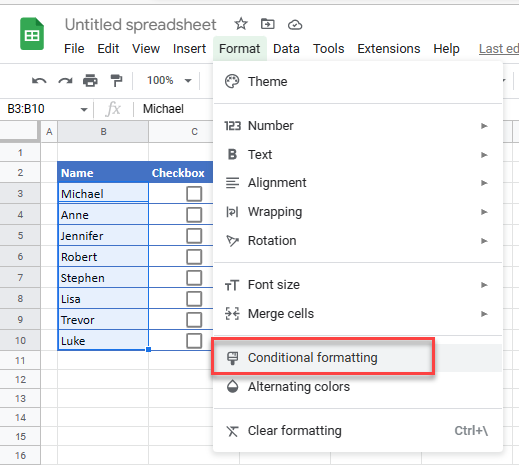 formatcheckbox gs menu