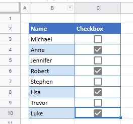 formatcheckbox gs result