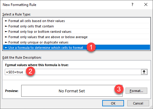 formatcheckbox newrule