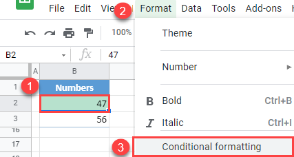 google sheets apply conditional formatting edit rule