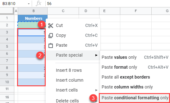 google sheets apply conditional formatting to multiple rows 1