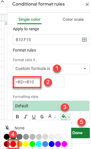 google sheets compare two tables conditional formatting 1