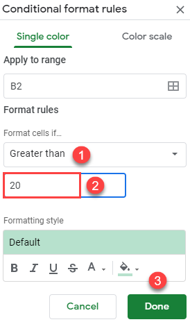 google sheets conditional formatting create 1