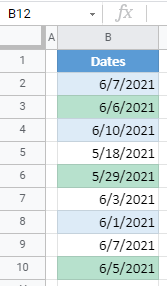 google sheets highlight weekends 2