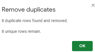 google sheets remove duplicates 3