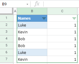 google sheets remove unique values final