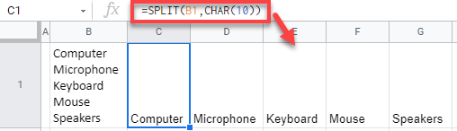 google sheets split text to columns by line break