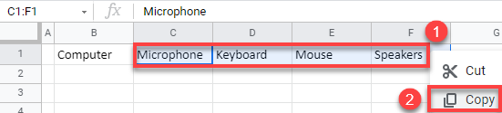 google sheets transpose data