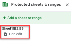google sheets unprotect range 1