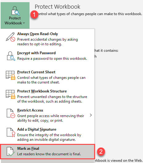 mark workbook as final 2