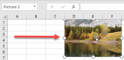 move a picture excel 2