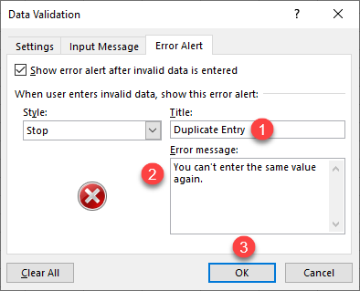 prevent duplicate entries data validation 3