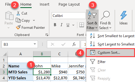 sort single row horizontally 1