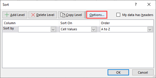 sort single row horizontally 2a