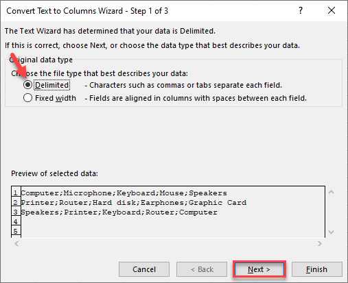 split multiple text to columns 2