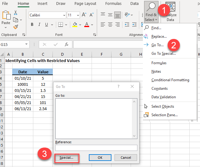 restricted values go to special