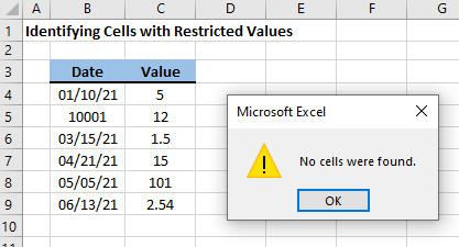 restricted values clear all confirmed