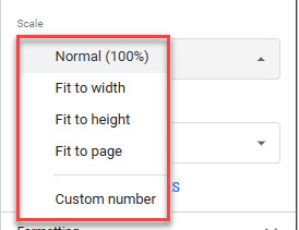 pagesetup gs scale