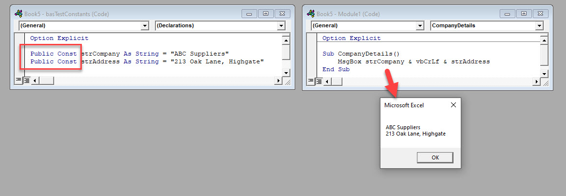 VBA Constants Public Constants