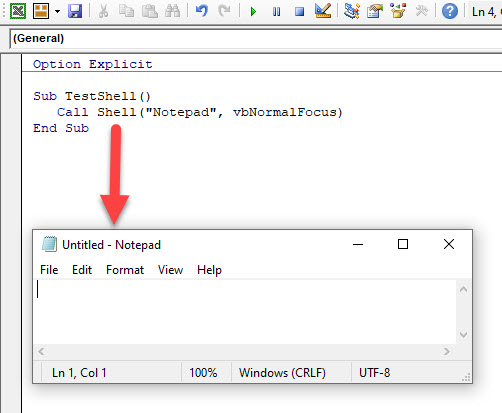 VBA Shell Notepad