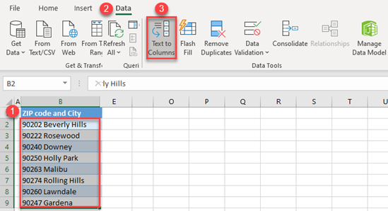 data text into columns fixed2