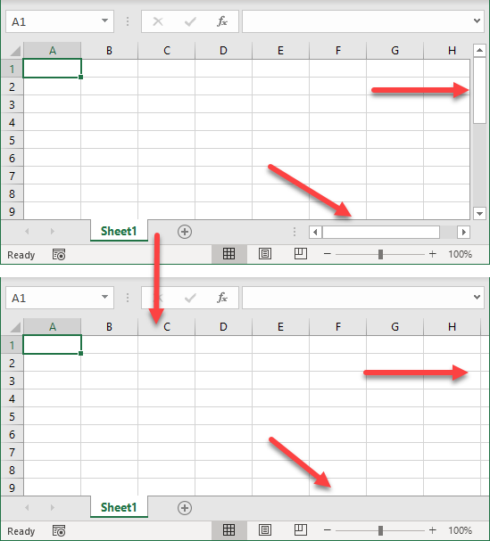 hide horizontal scroll-bar initial data