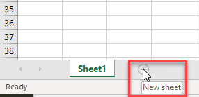 insert add new worksheet tab 1
