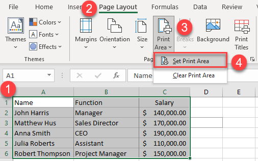 venskab Breddegrad transfusion How to Set the Print Area in Excel & Google Sheets - Automate Excel