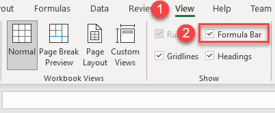 show formula bar 1