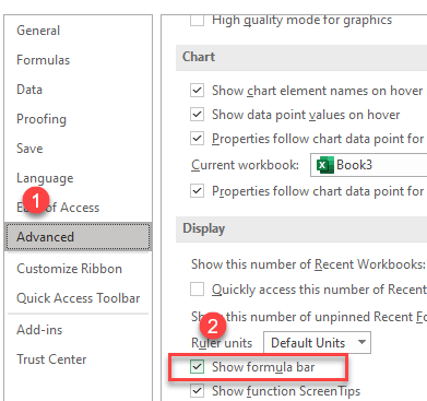 show formula bar 3