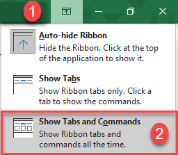 show toolbar ribbon 7