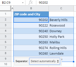 text to columns final data google sheets2