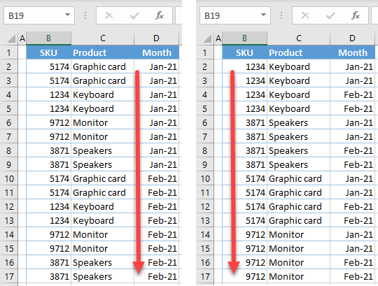 undo sort initial data 1