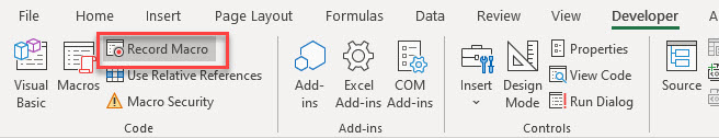 VBA With RecordMacro